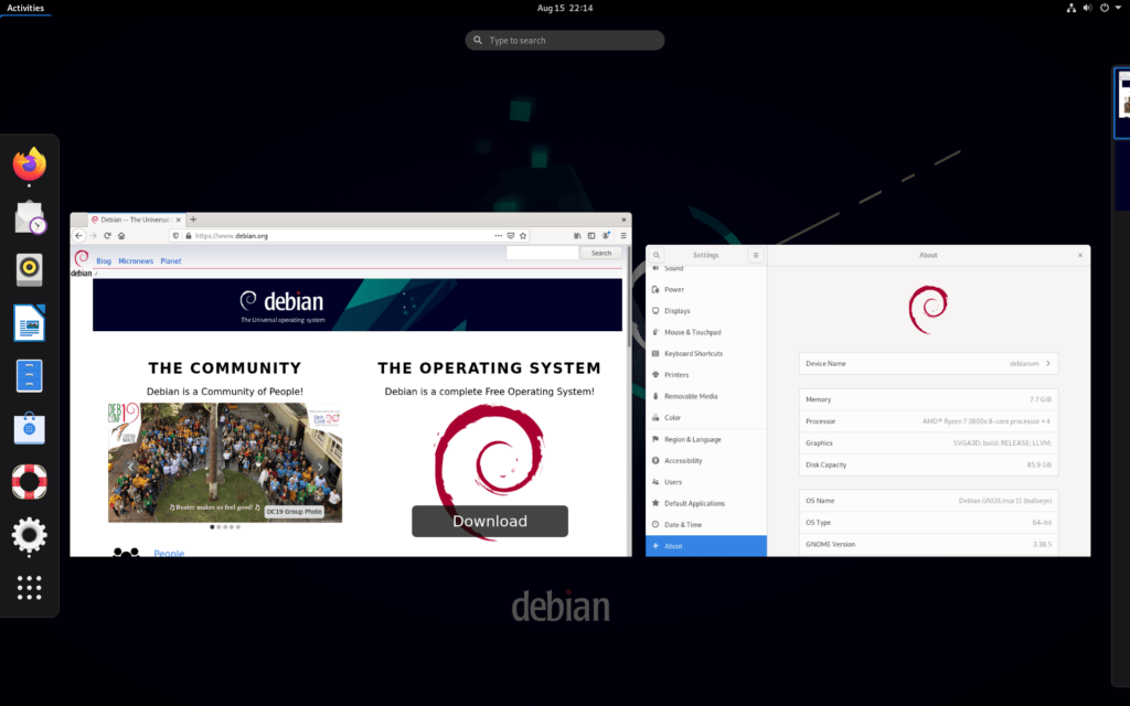Debian screenshot