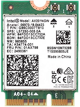 Intel AX-201 carte WiFi 6, up to 5 GHz 802.11ax + BT 5.2 - NovaCustom